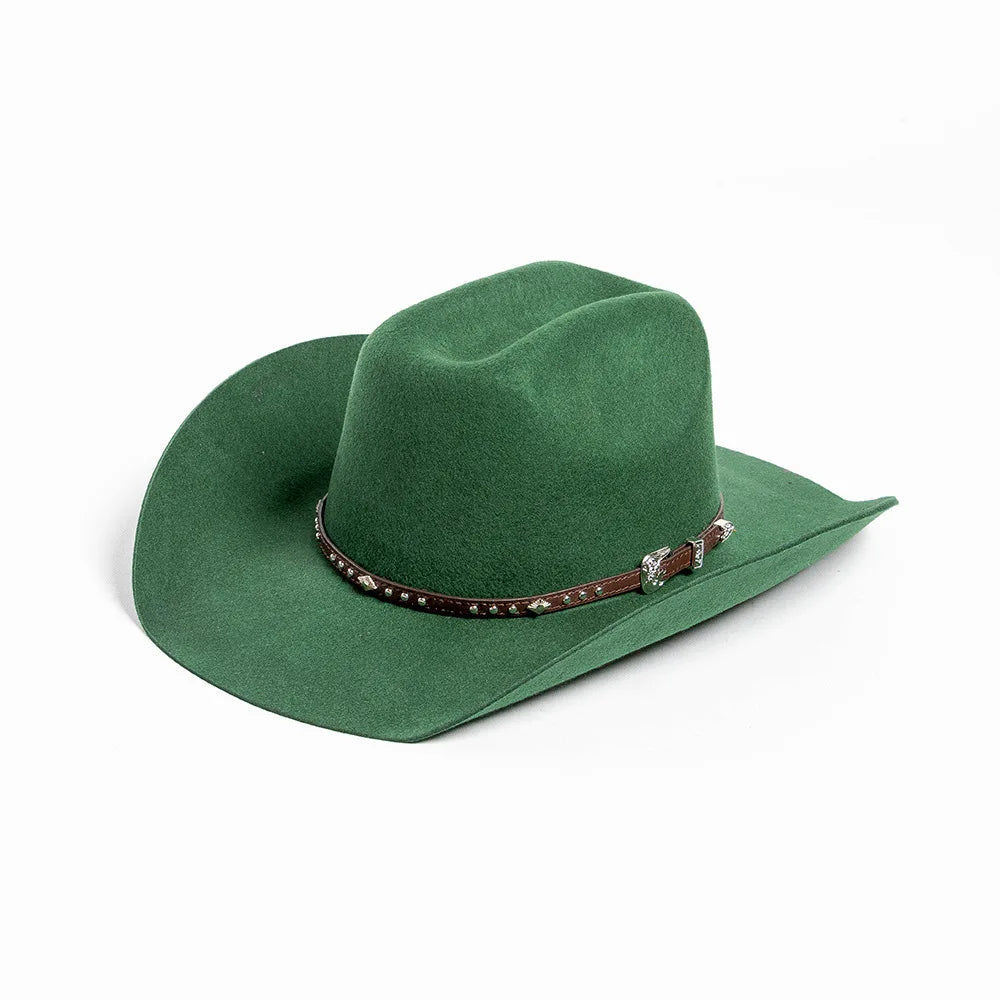 Chapéu Cowboy Lã 100% com Faixa Couro – Estilo Western