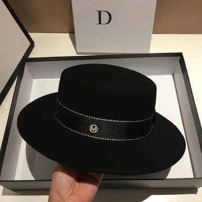 Chapéu Fedora de Lã Feltrada Aba Larga – Estilo Britânico Unissexo